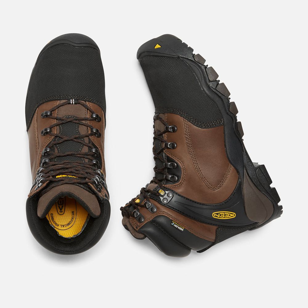 Keen Trekking Bot Erkek Kahverengi/Siyah - Louisville 6\" Met (Steel Toe) - Türkiye NXVM29576